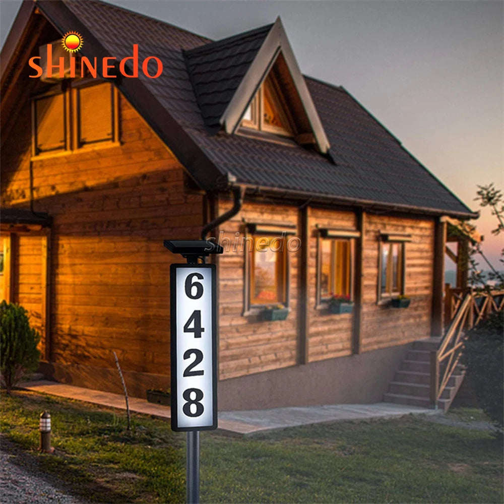 House Number Solar Street Light Number Sign Outdoor Garden Solar Lights LED Lighting