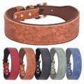 Hot-Selling Western Style Large Dog Collar Embossed Soft Cotton Cow Leather Adjustable Function Durable PU Material Pet Collars
