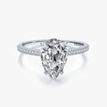 Ailmay 100% 925 Sterling Silver Fashion Water Drop Shape Sparkling Clear CZ Rings for Women Classic Luxury Wedding Jewelry Gift