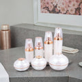 Elegant Fancy 30g 50g 120g Round White Acrylic Cosmetic Containers Empty Cream Pot with Plastic Base Cap for Skin Care Packaging