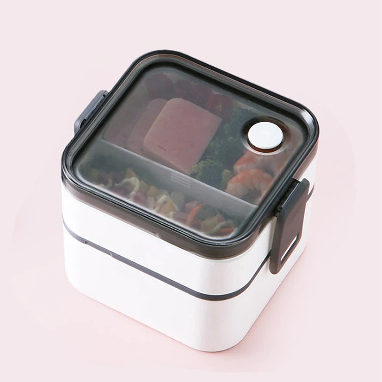 Reusable Square Lunch Box Microwaveable Leakproof Food Grade Plastic Storage Container for School Kids Office Adults Adults