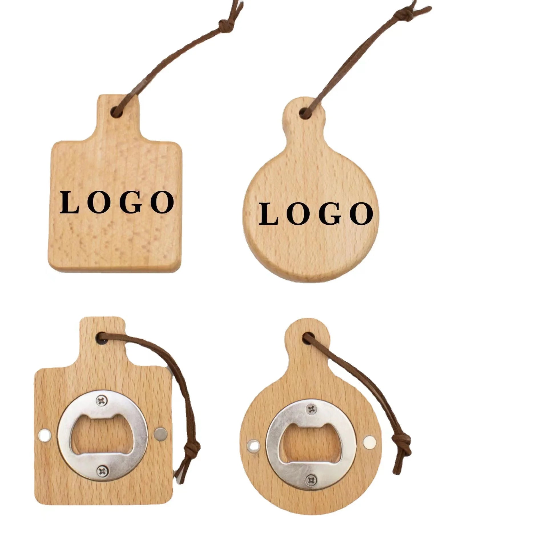 Custom Vintage Sustainable Refrigerator Magnetic Beech Wood Bottle Opener with Customizable Options for Home Party Barware