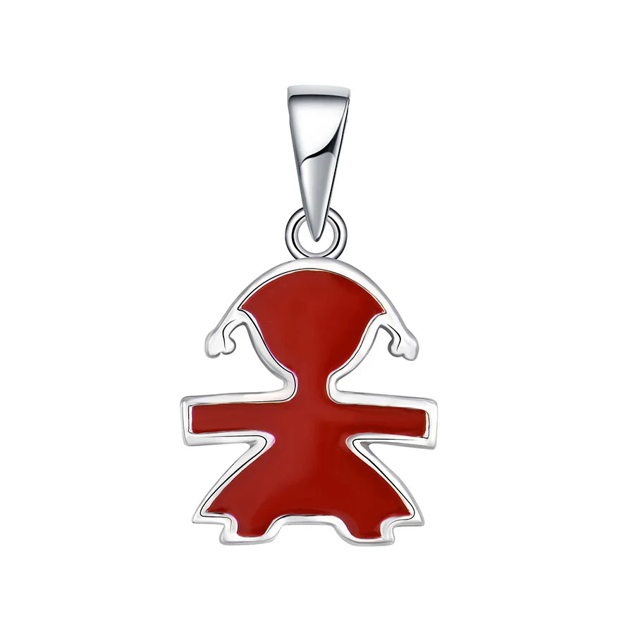 Rhodium Plated 925 Sterling Silver Dynamic Dancing Lady Pendant for Women