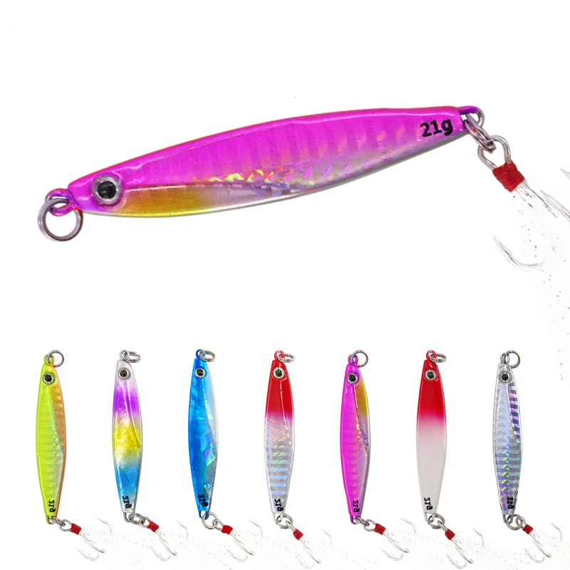 7g 10g 14g 17g 21g Metal Fishing Lures Slow Fall Pitch Jigging Lure for Bass Fishing Lead Metal Sinking Bass Jigging Lure