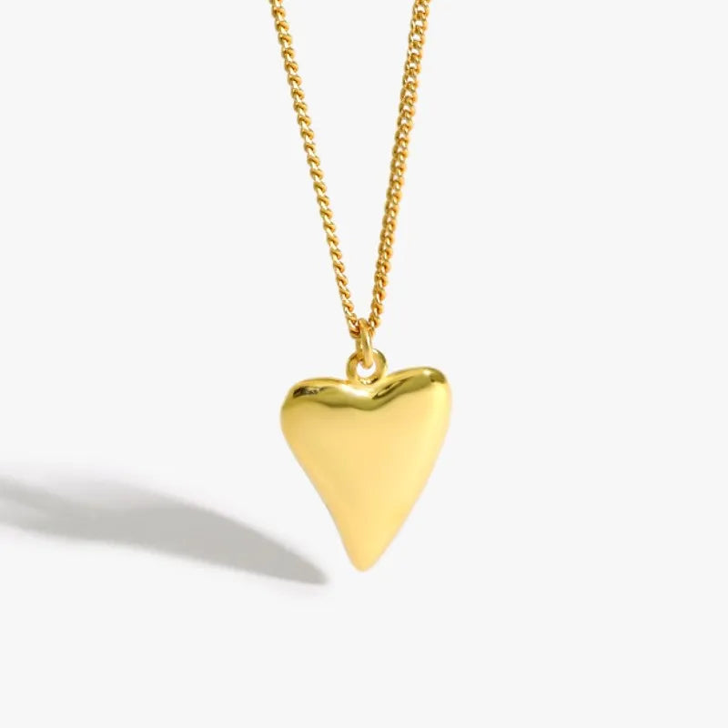 Melynn Trendy Big Heart Pendant 925 Sterling Silver Fashion Jewelry Gold Plated Heart Necklace Custom Silver Jewelry