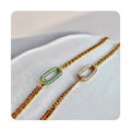 18k Gold Plated CADENA Waterproof Non Tarnish Cuban Chain Oval Zircon Pendant Designer Necklace for Women Jewelry Accessories