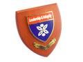 Factory Manufacture Hard Enamel Leadership Plaque Nigerian Wooden Shield Design Integrity Award & Office Decor Plaque