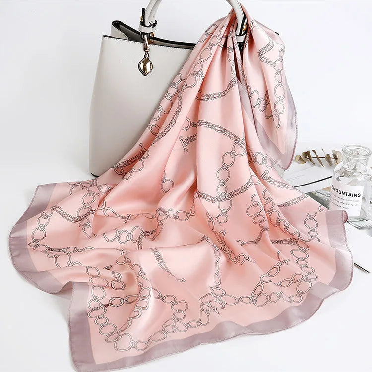 Wholesale China square Fashion Multi-function Ladies Scarf Custom Printed  Scarves Women Silk Satin Scarf 70cm