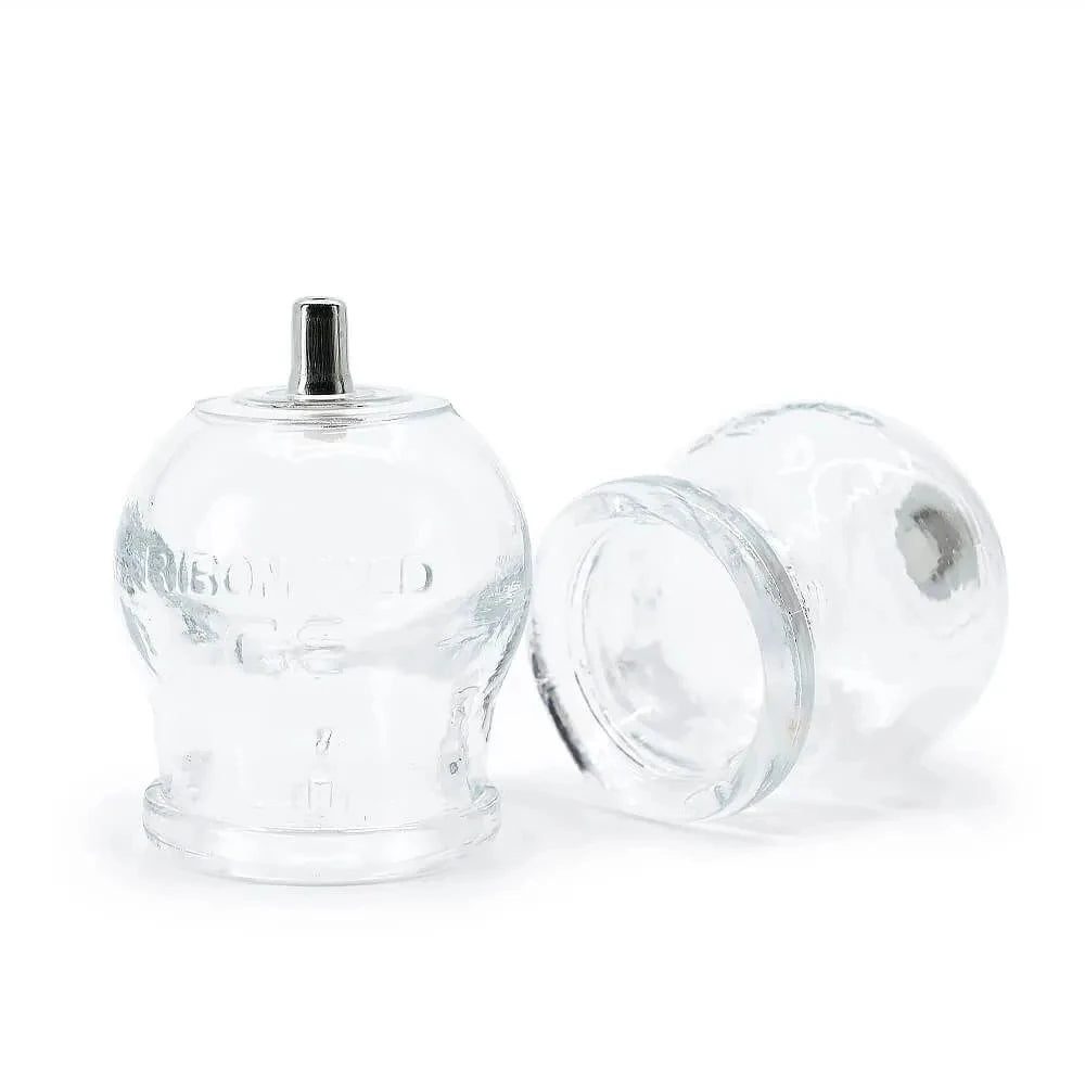 New Design Fire-free Glass Cupping with a Pump Glass Cupping Set CE Suction Device Vaccum Chinese Cup 12 Pieces RIBON MED
