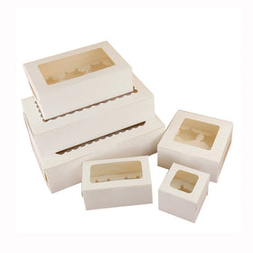 Custom Packaging 2/4/6/8/12 Holes Wholesale White Kraft Brown Mini Paper Clear Cupcake Boxes With Insert