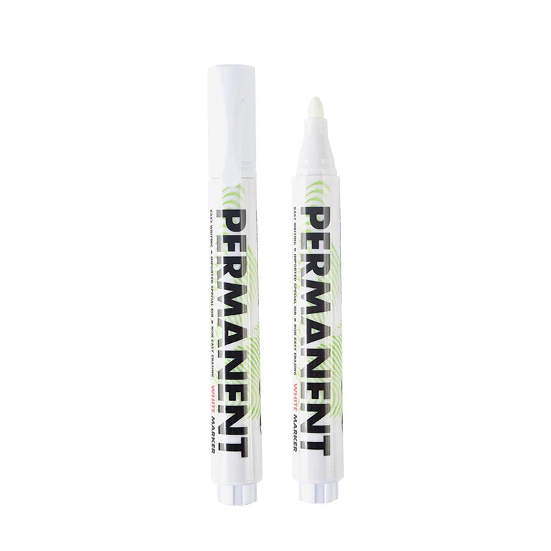White Color Waterproof Permanent Marker Pen White Indelible Marker Pen Whiteboard Pen Dry Erase Inkpermanent PP Plastic Dunpai