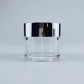 Refillable Face Cream Cosmetic Container Plastic Transparent Round Acrylic Container Jar 30g Plastic Cosmetic Jar 0.5OZ 1oz 2OZ