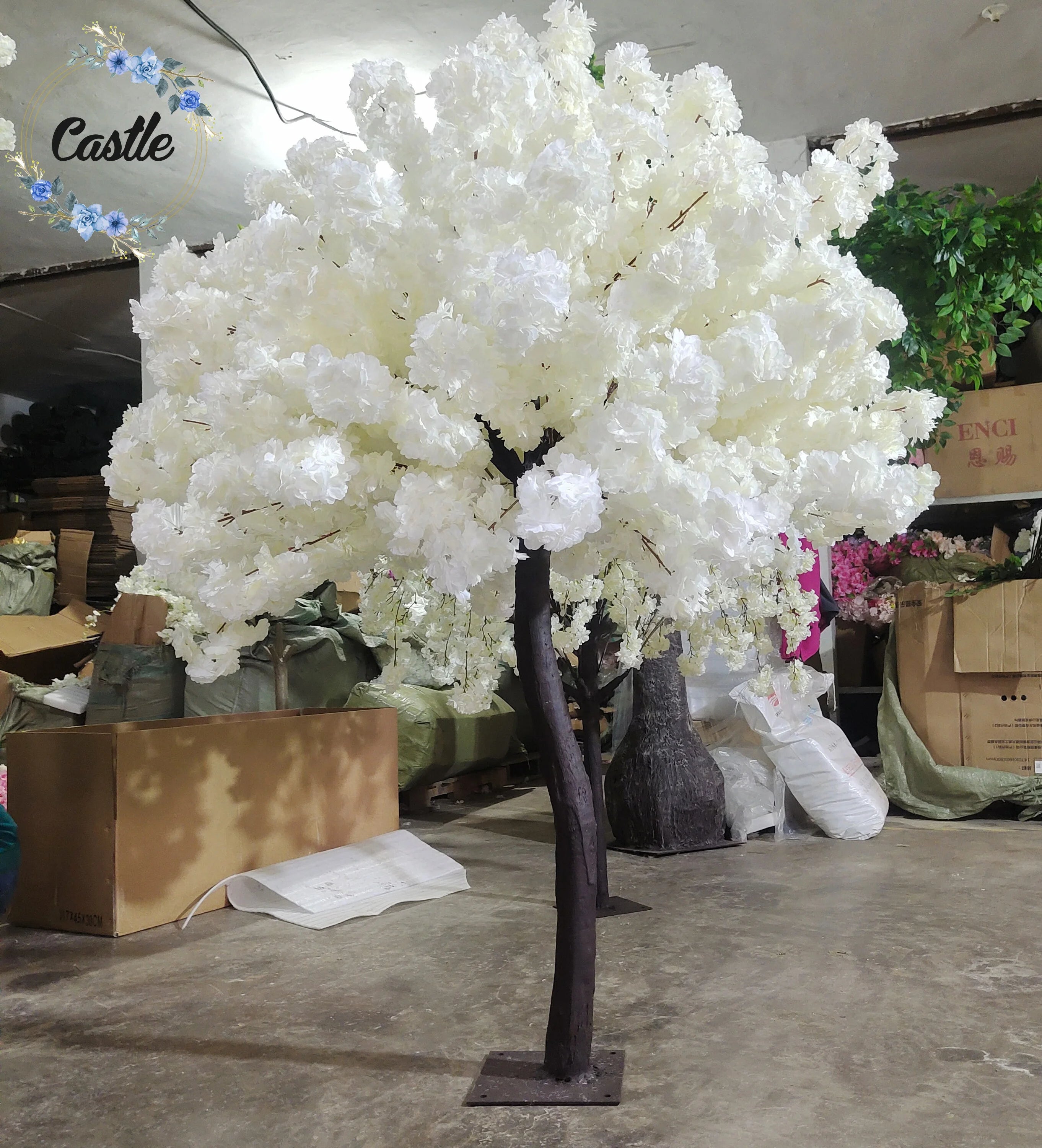 JCF091 Hot Sale Indoor Outdoor Decoration  Plant Artificial Tree Plastic Fake Flower Artificial  Tree