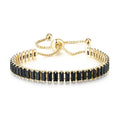ODM Cubic Zircon Bracelet Black Zircon 18k Gold Plate Adjustable Bracelets for Men Punk Jewelry