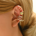 INS-Style High-End Minimalist Trendy Geometric Zirconia Copper Jewelry Gift New Fashion Multi-Style Women's Clip-on Earrings Set