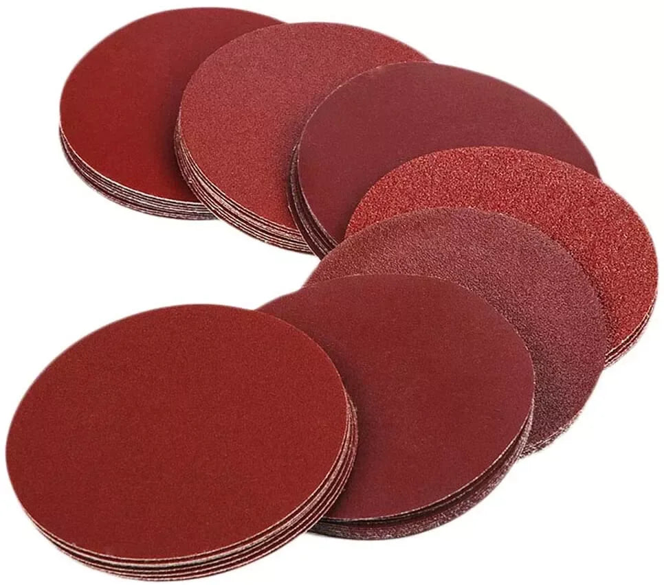 50pcs/set 24sets/carton 6" 150mm No-Hole Hook Loop Sanding Discs 80 120 600 Grit Orbital Sander Pads