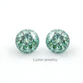 Luster Jewellery Gra Certified Lab Created Green Moissanite Round Brilliant Cut VVS Clarity Color Play 3-18mm