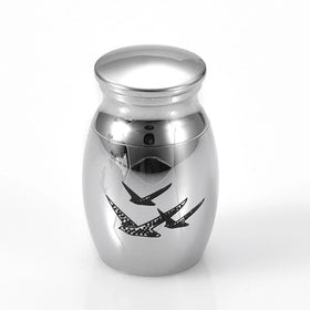 Flying Homing Pigeon Mini Stainless Steel Pet Cremation Ash Urn Customizable Stocked Tiny Funeral Keepsake Holder