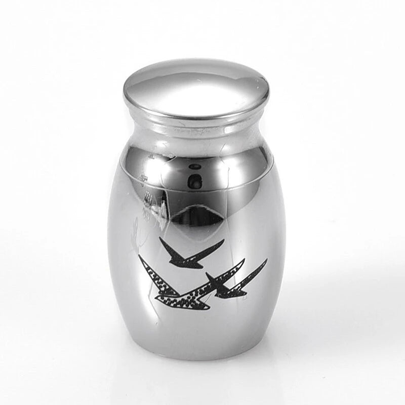 Flying Homing Pigeon Mini Stainless Steel Pet Cremation Ash Urn Customizable Stocked Tiny Funeral Keepsake Holder