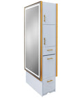 Golden Frame Lighted Mirror Double Sided Mirror Salon Styling Station for Sale