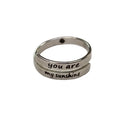 18K Gold I Am Enough Hot Sale Design Adjustable Ring Stainless Steel Jewelry