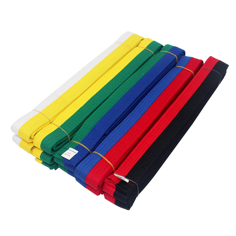 Half Half Color Martial Arts Belt for Karate & Taekwondo Cotton/Poly Material Durable & Comfortable OEM Custom Label