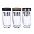 300ML 10 FL Oz Display Smart  Double Insulation Thermo Tea Infuser Borosilicate Glass Bottle with Infuser