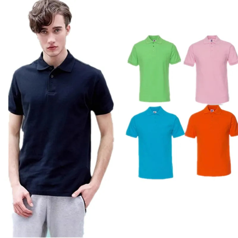 EU Big Size Good Quality 100% Cotton 220 Gsm Plain Blank Men Polo Shirt Men's  Short Sleeve Polo T-shirt