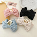 Summer New Sweet Solid Color Bow Large Hair Claw Clips Exquisite Elegant Hair Accessories for Girls Clamp