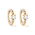 Gemnel Delicate Sterling Silver Hoop Gold Plated Diamond Cartilage Opal Beaded Mini Huggie Earring