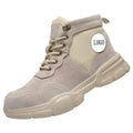 Microfiber Leather Steel Toe Work Boots for Winter Four-Season Comfortable Sports Boots Anti-Smashing Feature Easy-to-Tie
