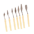 Weizhuang SLGD07 7pcs Plastic Handle Stainless Steel Artists Palette Knife for Oil Painting Acrylic Mixing Special Art Supplies