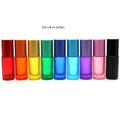 In Stock 5ml 10ml Roller Glass Bottle with Rainbow Color Aluminium Lid for Essential Oil Cosmetic Packaging