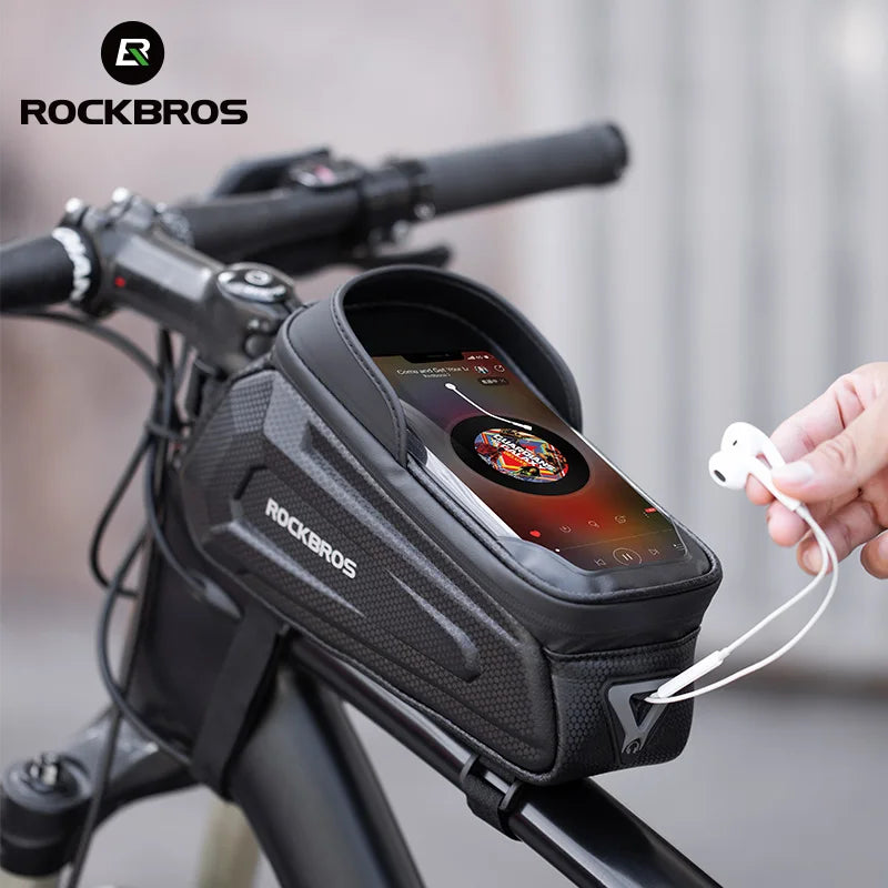 ROCKBROS 2020 NEW Design Touch Screen Bicycle Bag Waterproof Reflective Cycling Frame Front 8.0 Phone Case Bike Accessories MegaBDM