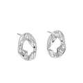 Wholesale 925 Sterling Silver Earrings Irregular Texture Geometric Round Shaped Retro Stud Earrings for Women