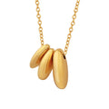Factory Price 2023 Trendy Titanium Stainless Steel Little Golden Bean Pendant Long Necklaces for Women