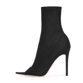 Black Sock Boots Stiletto Heel Peep Toe Dancing Women High Heels Ankle Boots Ladies Booties Winter Shoes Plus Size