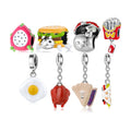 Real 925 Sterling Silver Colorful Enamel Fine Pendant Fruit Dessert Fries Delicious Food Charm Beads for Women Bracelet Jewelry
