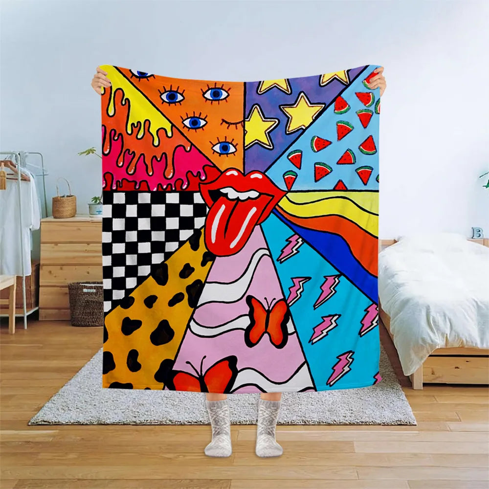 Drop Shipping All Over Printed Super Soft Cozy Fuzzy Warm 3d Embossed Flannel Throw Blanket for Sofa