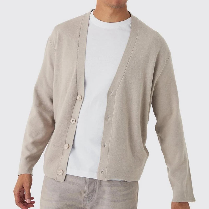 Customizable Men's Long Sleeve Button Down 100% Cotton Knitted Cardigan Autumn Winter Sweater Manufacturer