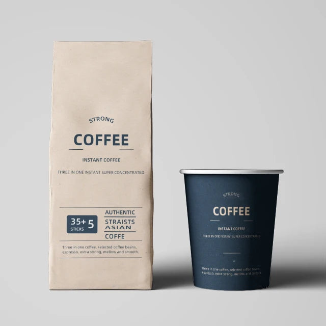 Customizable Kraft Paper Aluminum Foil Bags Zipper Valve Flat Bottom Coffee Packaging for Food Storage Coffee Storage for Sugar