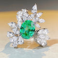 5A Colored 5A CZ Cubic Zircon Oval Cut Cluster Personalized Wholesale Price Wedding Engagement 925 Silver Zircon Gemstone Rings