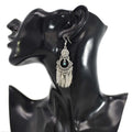 Vintage Silver Alloy Dangle Earrings for Women Tribal Boho Retro Long Chain Tassel Indian Jhumka Earrings