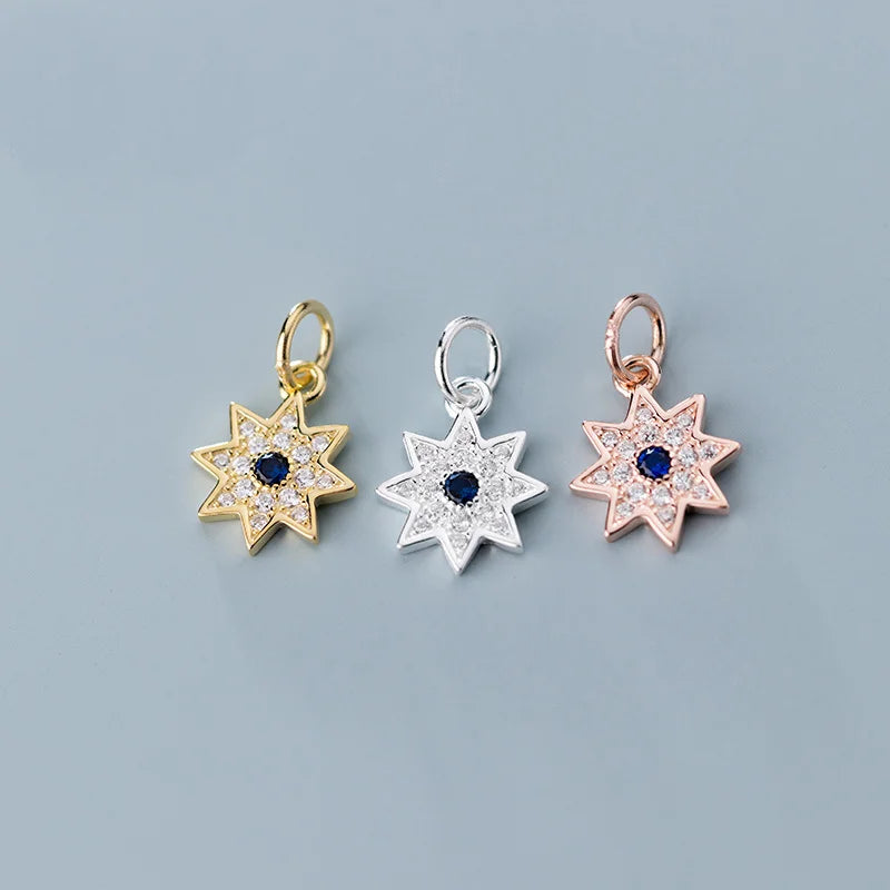 Delicate Fashion Gold Vermeil Starshine Zircon Pendant for Diy Charm Women Accessories