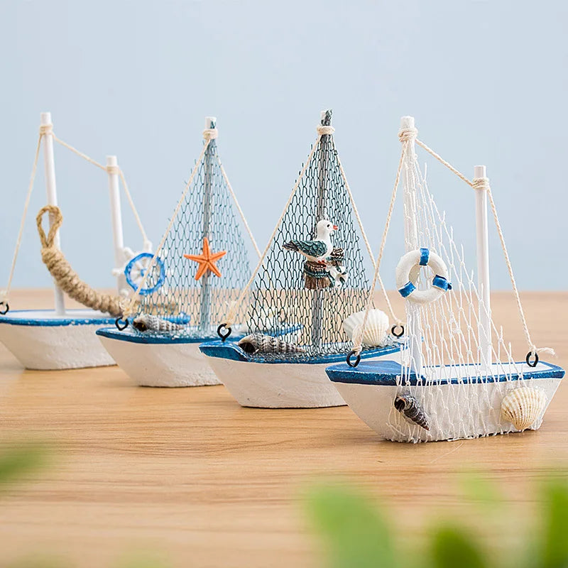 Wooden Boat Model Mediterranean Style Nautical Crafts HYG01 Eco-Friendly Home Decor Model Ship Kit