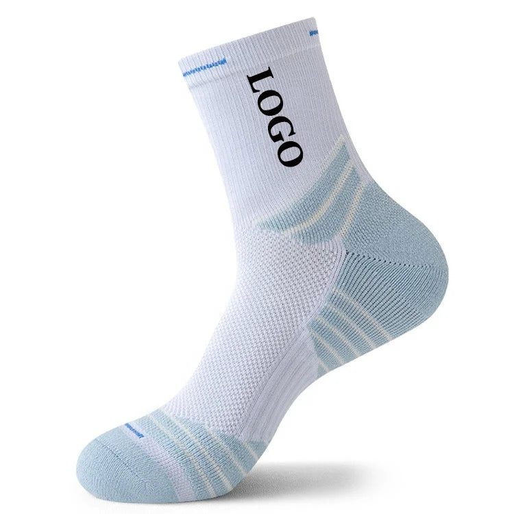 Unisex Top Quality Crew Grip Embroidered Socks Women Men Custom logo Print Sport Athletic Socks for Running Gym