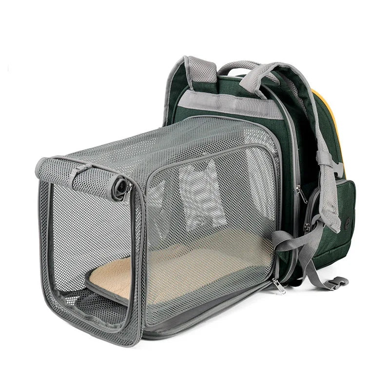 Cat Carrier Backpack Small Medium Dog Transportation Walking BagsExpandableScalableFoldableBreathableLarge Capacity for Pet