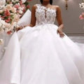 2023 Plus Size Beads Mermaid Wedding Dress With Detachable Train Lace Appliques Beads Bridal Gowns South African Wedding Gown