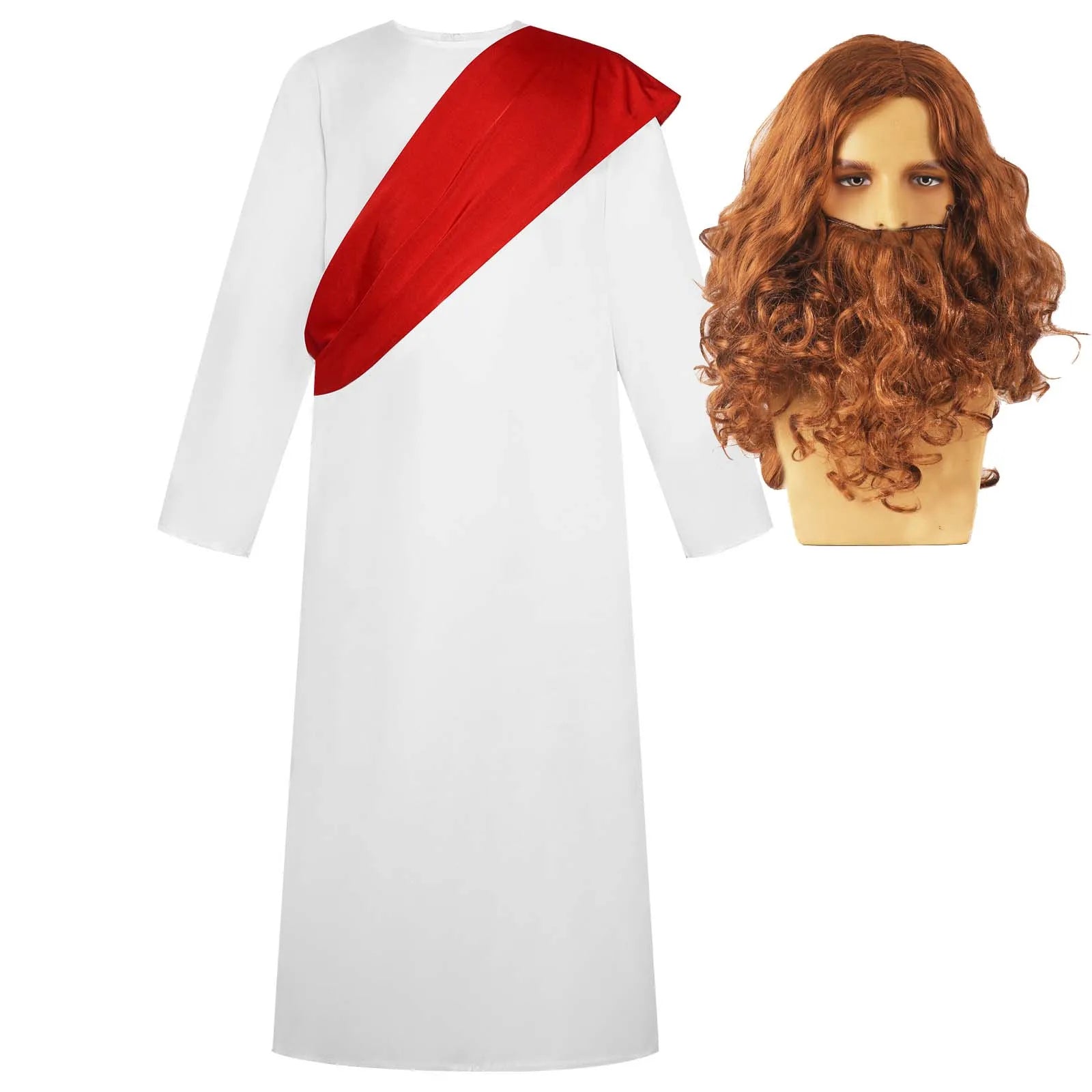 Adult Roman Greek Role Play Party Men Jesus Cosplay Costume With Wig TRAD-009