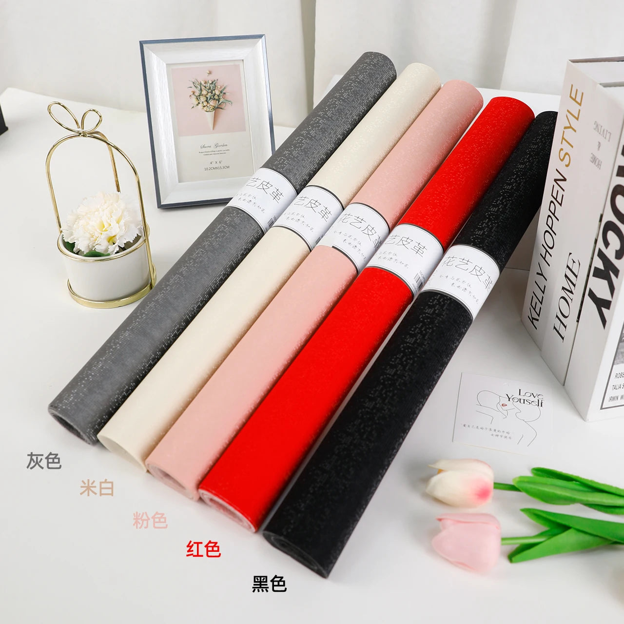 50cm*1.5m Festival Valentine's Day Waterproof Luxury Roll Sequins Leather Waterproof Wrapping Paper for Flower